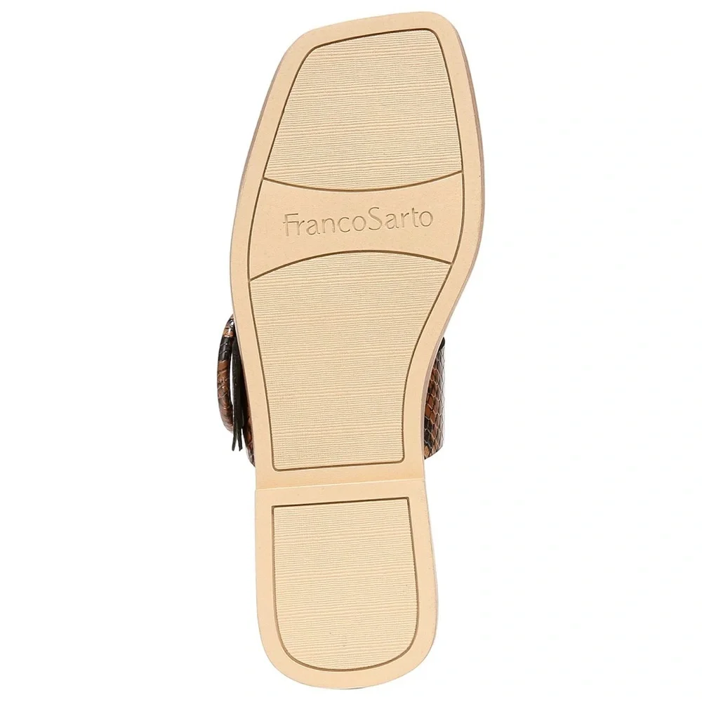 NEW Franco Sarto Merris Slip On Sandals Snake Print Leather